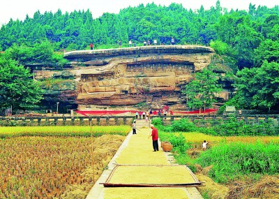 唐代釋迦牟尼涅槃圖，位于四川省安岳縣臥佛鎮(zhèn)臥佛院。