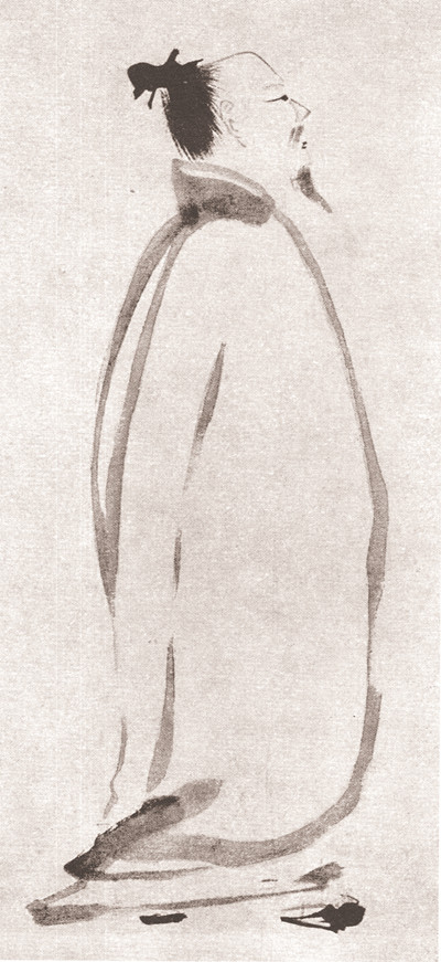 李白行吟圖軸(五代 臺(tái)北故宮博物院藏) 梁 楷 作