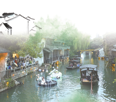 　中國美術(shù)學(xué)院雕塑與公共藝術(shù)學(xué)院師生在2023烏鎮(zhèn)戲劇節(jié)上表演。 　　以上均為烏鎮(zhèn)戲劇節(jié)官方供圖