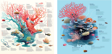 中央美院師生借助人工智能技術(shù)設(shè)計的海洋科普插畫