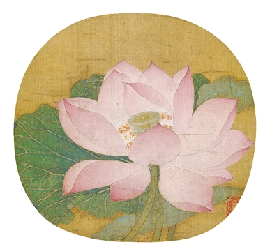 中國(guó)畫《出水芙蓉圖》，作者為南宋吳炳（傳）。  故宮博物院藏