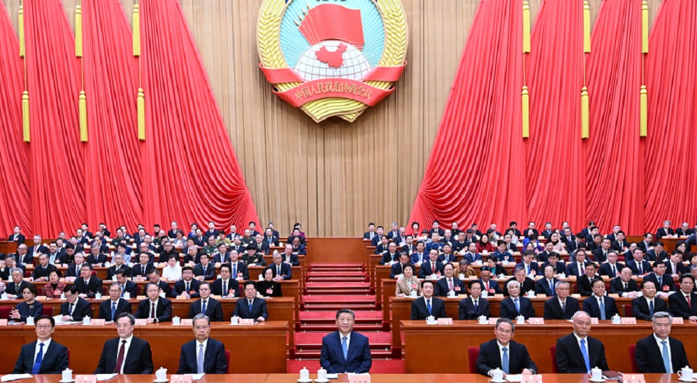 3月4日下午，中國人民政治協(xié)商會議第十四屆全國委員會第三次會議在北京人民大會堂開幕