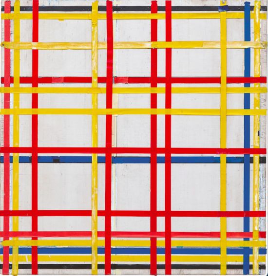 蒙德里安，《紐約城一號(hào)》，1941年，布面油畫(huà)和紙，德國(guó)杜塞道夫美術(shù)館藏（貝耶勒基金會(huì)展品）